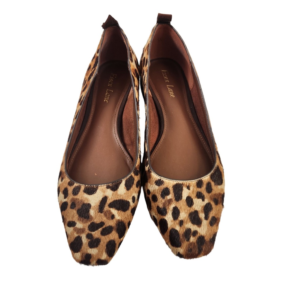 Essex Lane Elyn Leopard Print Calf Hair Flats Shoes‎ Women's Size 8.5M